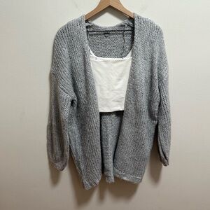 Aerie soft cozy open front long cardigan oversized knit sweater XS chunky casual